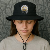Astronaut Spray Paint Moon Smile Face Space Bucket Hat