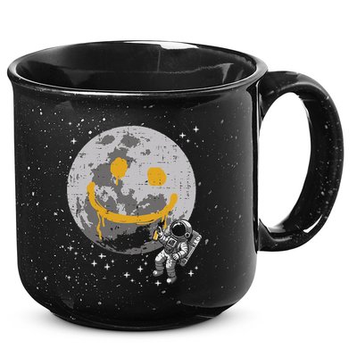 Astronaut Spray Paint Moon Smile Face Space 15oz Campfire Ceramic Mug
