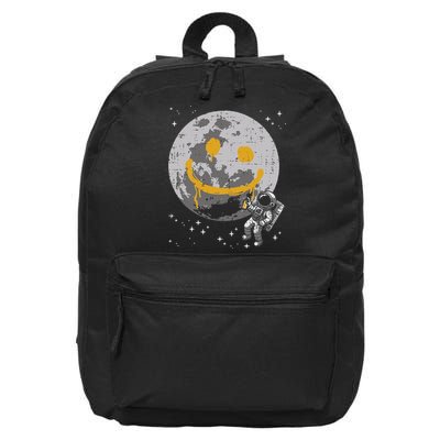 Astronaut Spray Paint Moon Smile Face Space 16 in Basic Backpack