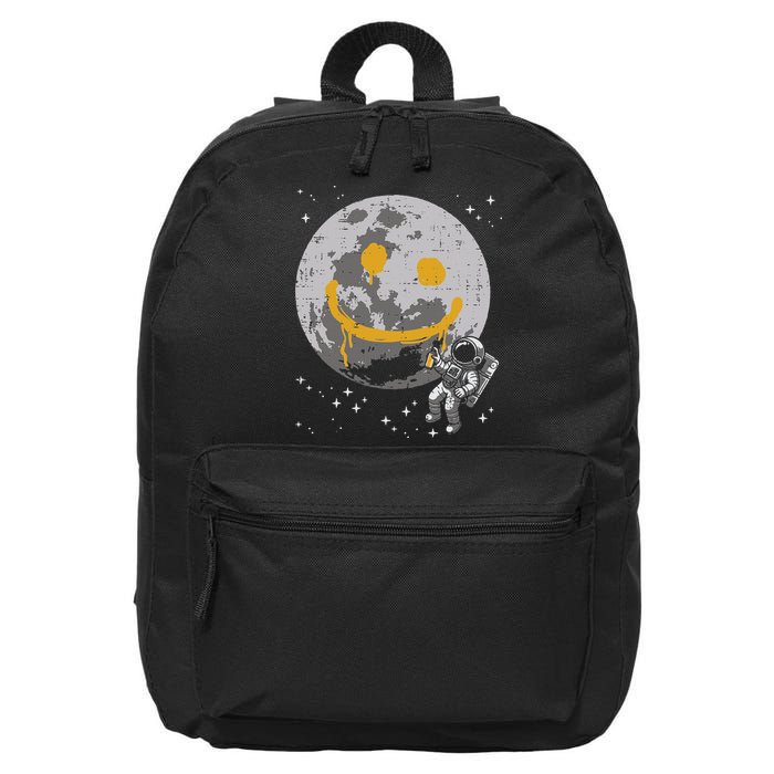 Astronaut Spray Paint Moon Smile Face Space 16 in Basic Backpack