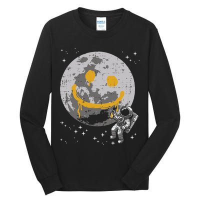 Astronaut Spray Paint Moon Smile Face Space Tall Long Sleeve T-Shirt