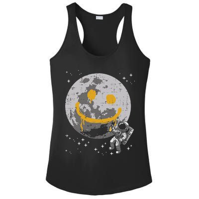 Astronaut Spray Paint Moon Smile Face Space Ladies PosiCharge Competitor Racerback Tank