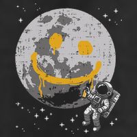 Astronaut Spray Paint Moon Smile Face Space 25L Jumbo Tote