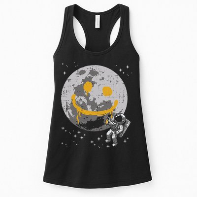 Astronaut Spray Paint Moon Smile Face Space Womens Tank Top