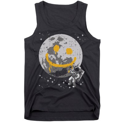 Astronaut Spray Paint Moon Smile Face Space Tank Top