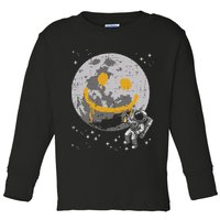 Astronaut Spray Paint Moon Smile Face Space Toddler Long Sleeve Shirt