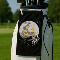 Astronaut Spray Paint Moon Smile Face Space Golf Towel