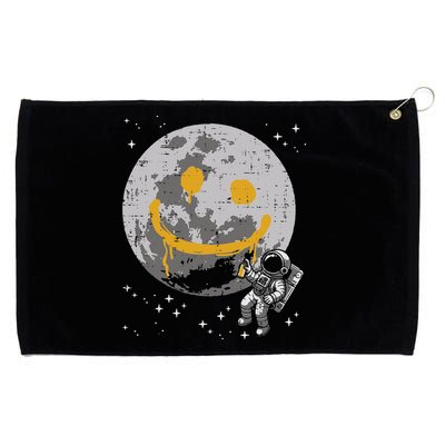 Astronaut Spray Paint Moon Smile Face Space Grommeted Golf Towel