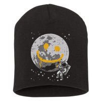 Astronaut Spray Paint Moon Smile Face Space Short Acrylic Beanie
