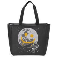 Astronaut Spray Paint Moon Smile Face Space Zip Tote Bag