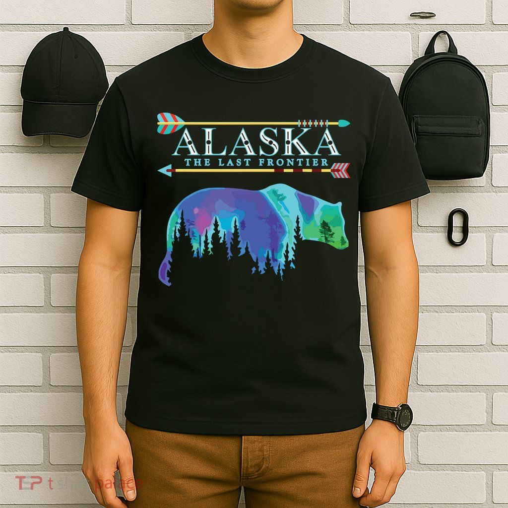 Alaska State Pride Alaska Northern Lights Alaskan Bear T-Shirt