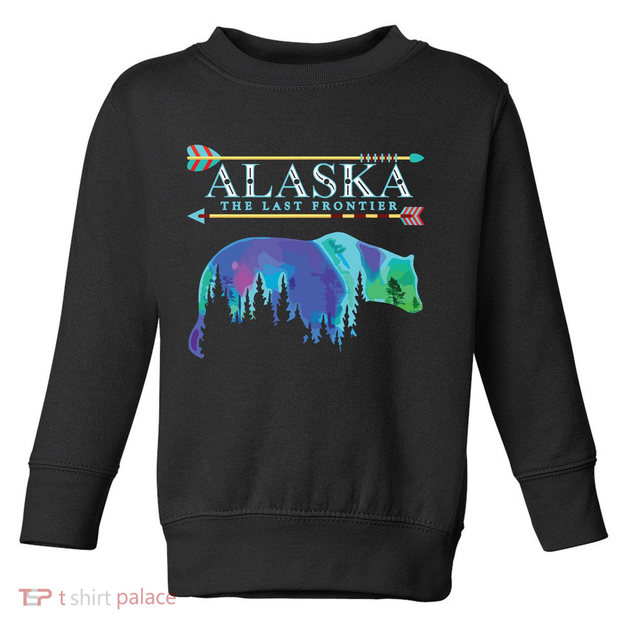 Alaska State Pride Alaska Northern Lights Alaskan Bear Toddler Sweatshirt