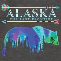 Alaska State Pride Alaska Northern Lights Alaskan Bear Vector Backpack