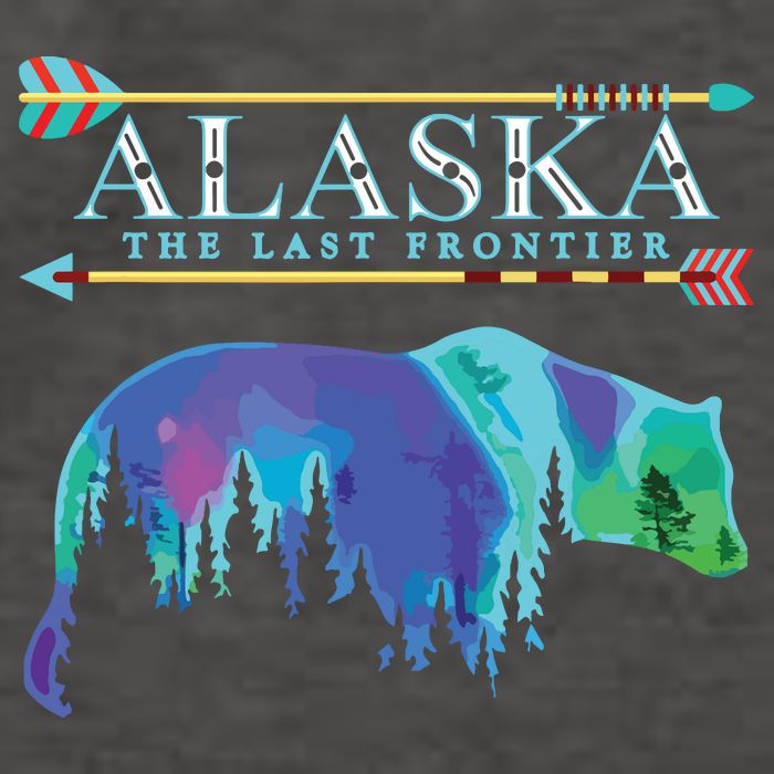 Alaska State Pride Alaska Northern Lights Alaskan Bear Vector Backpack