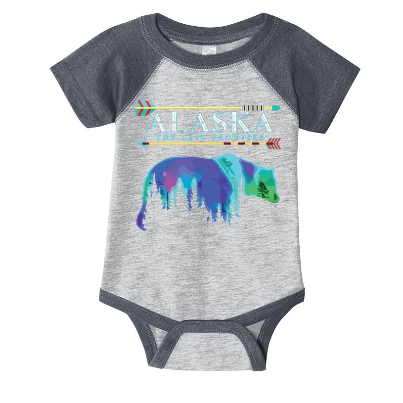 Alaska State Pride Alaska Northern Lights Alaskan Bear Infant Baby Jersey Bodysuit