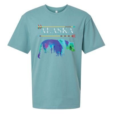 Alaska State Pride Alaska Northern Lights Alaskan Bear Sueded Cloud Jersey T-Shirt