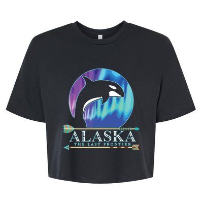 Alaska State Pride Alaska Northern Lights Alaskan Orca Whale Bella+Canvas Jersey Crop Tee