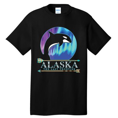 Alaska State Pride Alaska Northern Lights Alaskan Orca Whale Tall T-Shirt