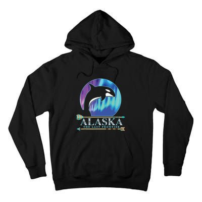 Alaska State Pride Alaska Northern Lights Alaskan Orca Whale Tall Hoodie