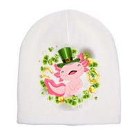 Axolotl Saint Patricks Day Lucky Cute Axolotl St Patrick Gift Short Acrylic Beanie