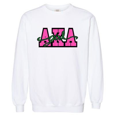 AKA Sorority Pretty Girl Greek Letters Garment-Dyed Sweatshirt