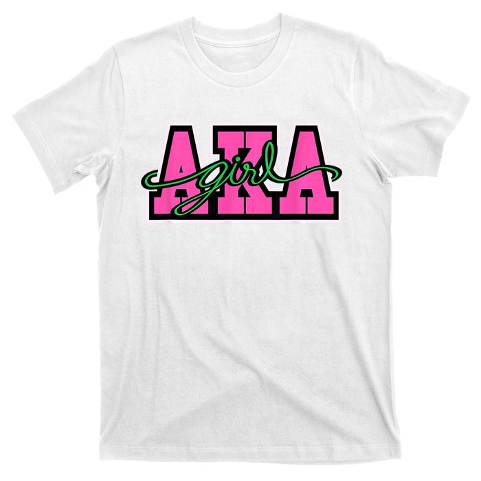 AKA Sorority Pretty Girl Greek Letters T-Shirt