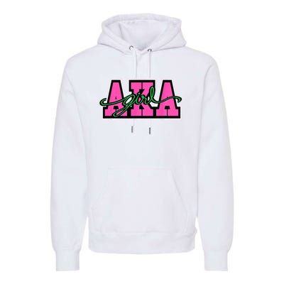 AKA Sorority Pretty Girl Greek Letters Premium Hoodie