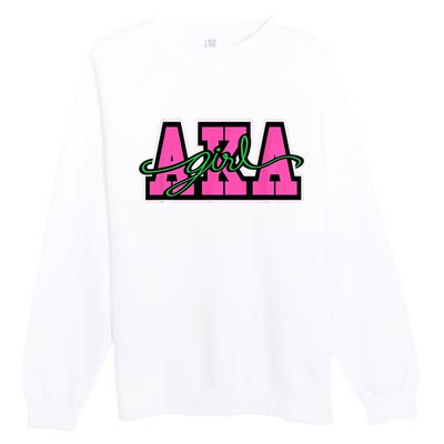 AKA Sorority Pretty Girl Greek Letters Premium Crewneck Sweatshirt