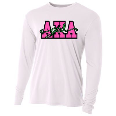 AKA Sorority Pretty Girl Greek Letters Cooling Performance Long Sleeve Crew