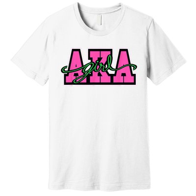 AKA Sorority Pretty Girl Greek Letters Premium T-Shirt