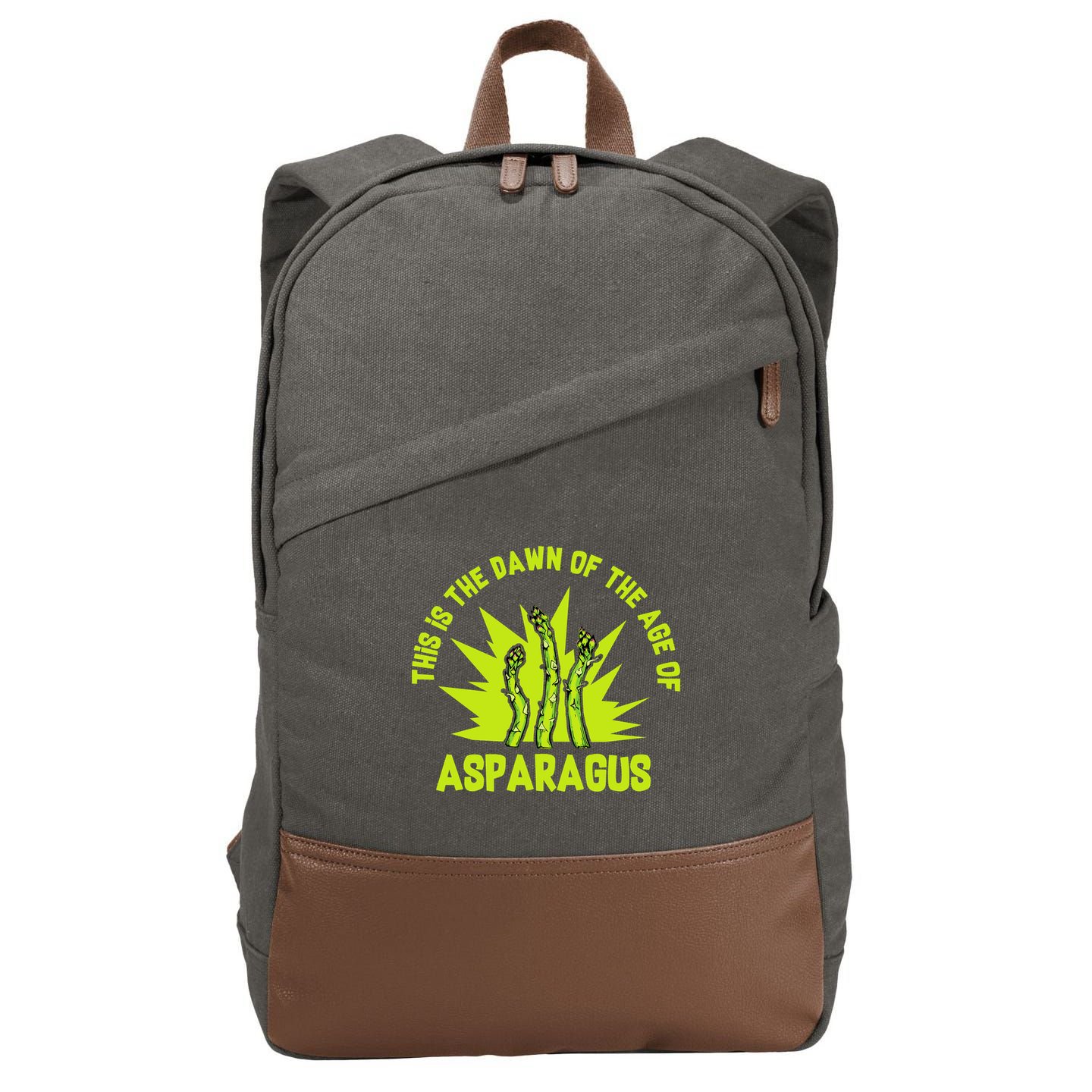 Asparagus Uprising  Cotton Canvas Backpack