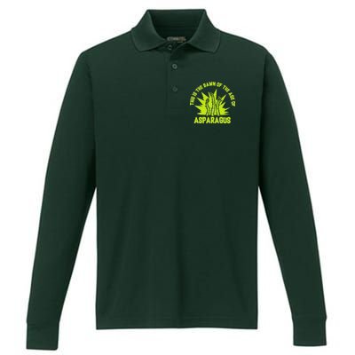 Asparagus Uprising  Performance Long Sleeve Polo