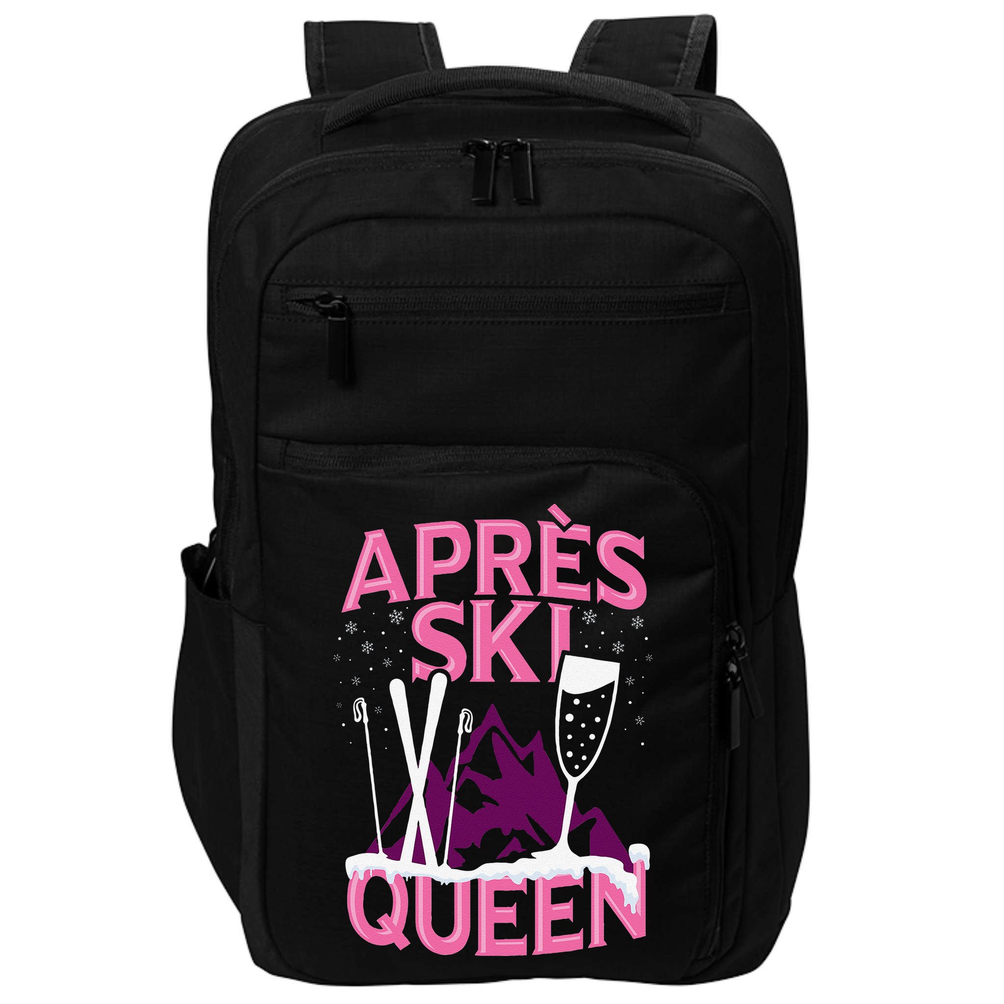 Apres Ski Queen Skiing Winter Sports Funny Party Impact Tech Backpack
