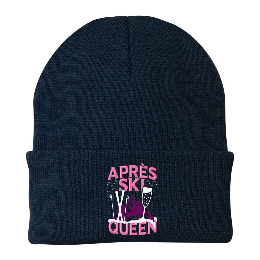 Apres Ski Queen Skiing Winter Sports Funny Party Beanie