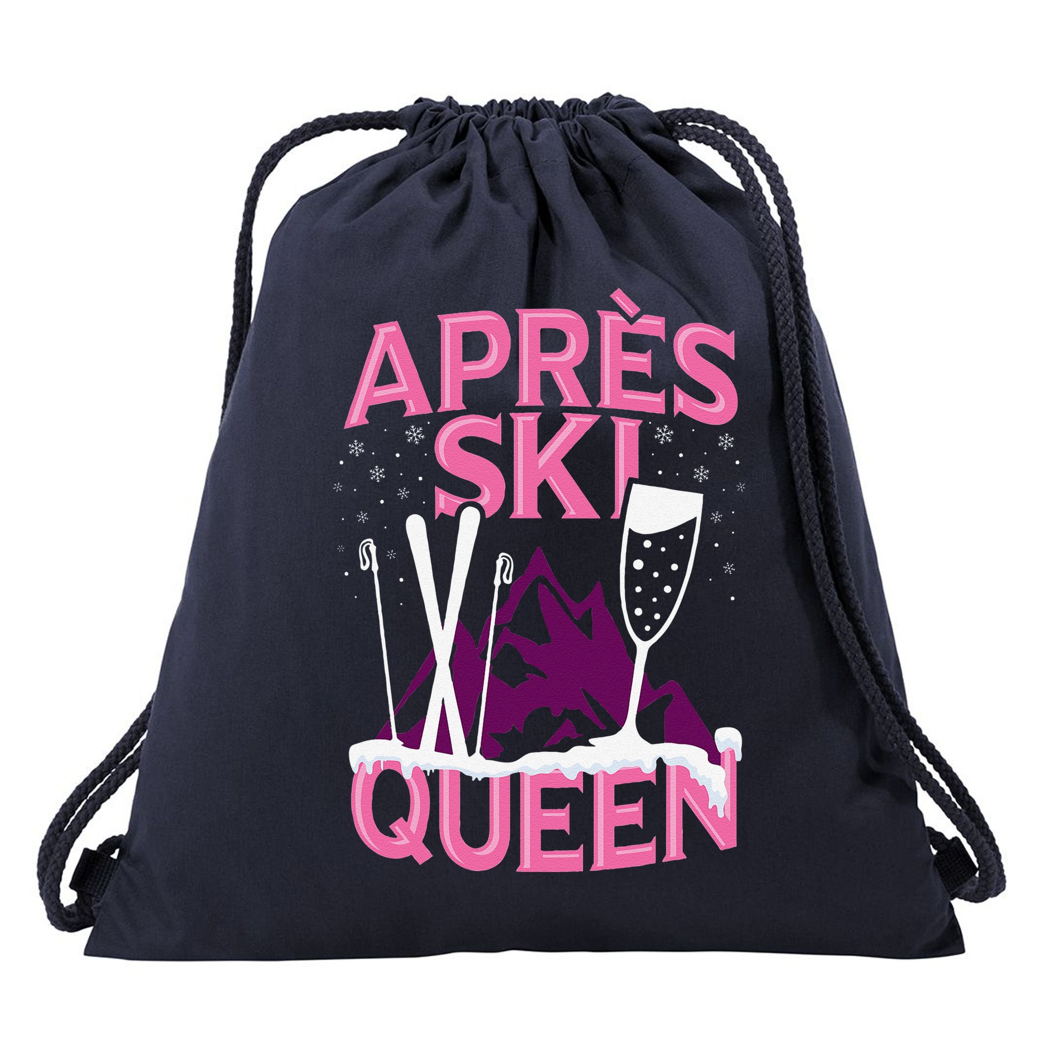 Apres Ski Queen Skiing Winter Sports Funny Party Drawstring Bag