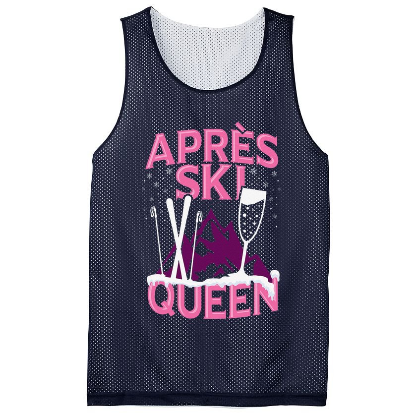 Apres Ski Queen Skiing Winter Sports Funny Party Mesh Reversible Basketball Jersey Tank