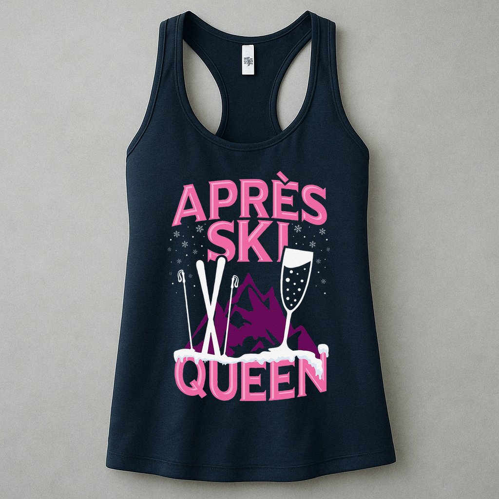 Apres Ski Queen Skiing Winter Sports Funny Party Womens Tank Top