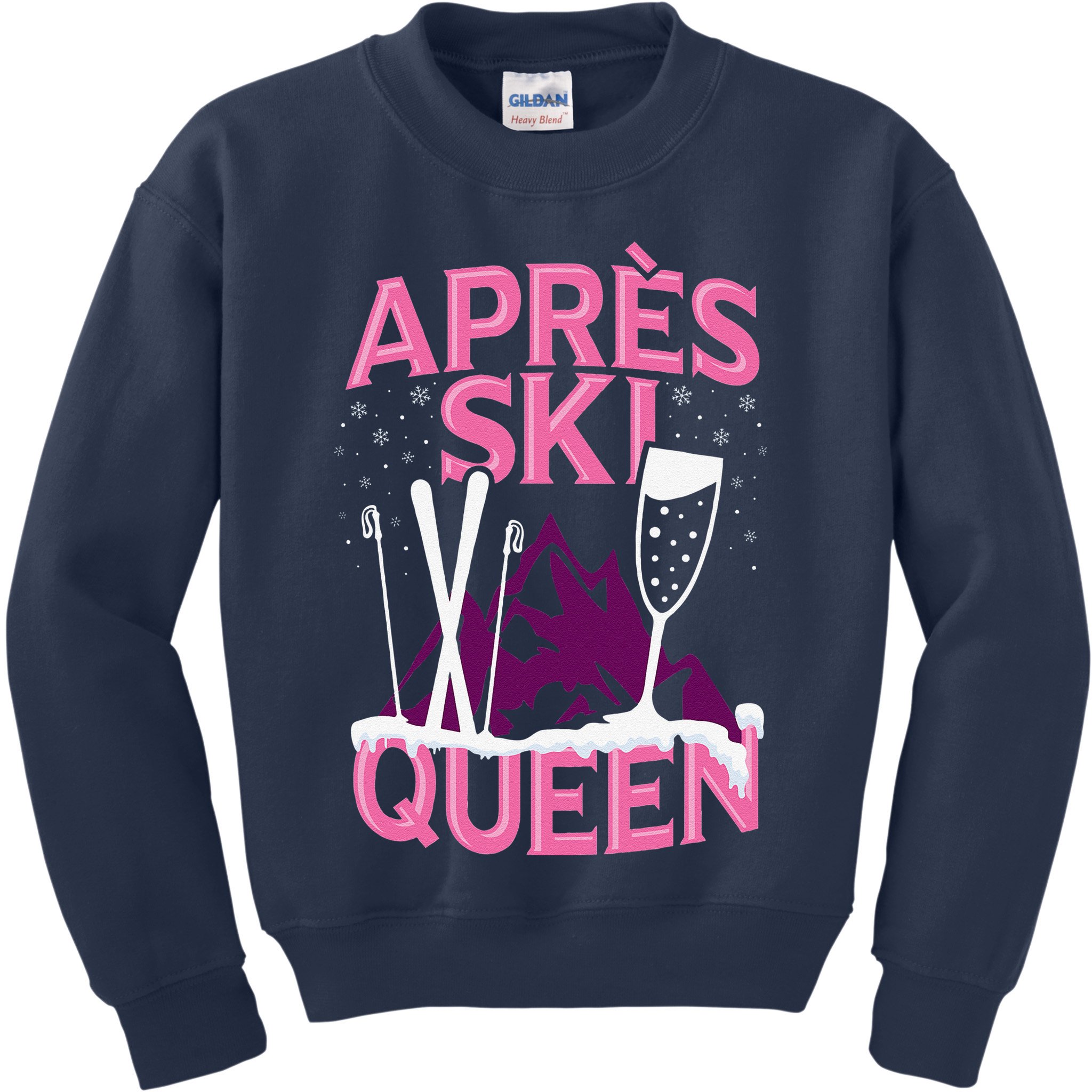 Apres Ski Queen Skiing Winter Sports Funny Party Kids Sweatshirt