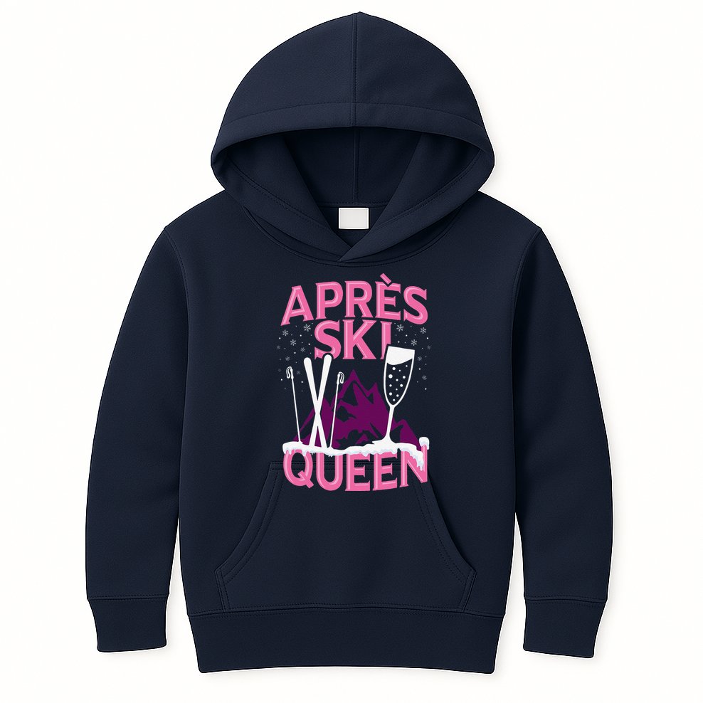 Apres Ski Queen Skiing Winter Sports Funny Party Kids Hoodie