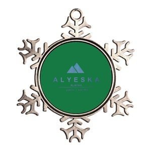 Alyeska Ski Resort Alaska Metallic Star Ornament