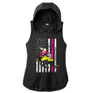 American Snowmobile Rider American Flag Snowmobile Ladies PosiCharge Tri-Blend Wicking Draft Hoodie Tank