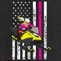 American Snowmobile Rider American Flag Snowmobile Cool Comfort Performance Bucket Hat