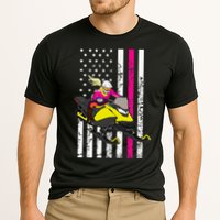 American Snowmobile Rider American Flag Snowmobile Cooling Performance Crew T-Shirt