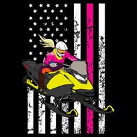American Snowmobile Rider American Flag Snowmobile Cooling Performance Crew T-Shirt