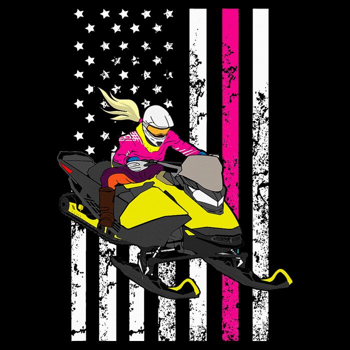 American Snowmobile Rider American Flag Snowmobile Cooling Performance Crew T-Shirt
