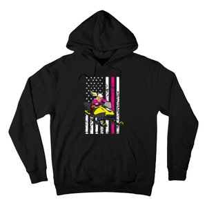 American Snowmobile Rider American Flag Snowmobile Hoodie