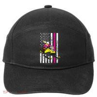 American Snowmobile Rider American Flag Snowmobile 7-Panel Snapback Hat