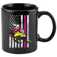 American Snowmobile Rider American Flag Snowmobile 11oz C Handle Ceramic Mug