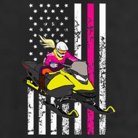American Snowmobile Rider American Flag Snowmobile Beanie