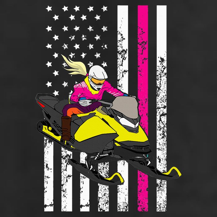 American Snowmobile Rider American Flag Snowmobile Beanie